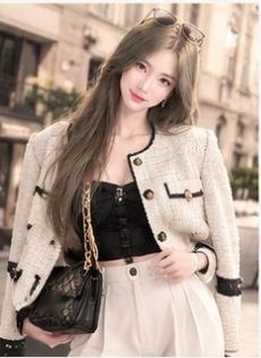 크림 트위드 골드버튼 자켓 이미지 1/2