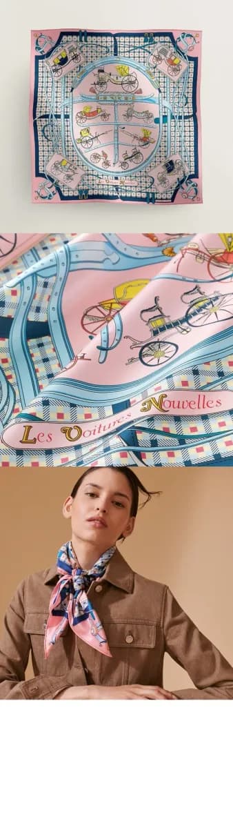 에르메스 여성 레 부아튀르 누벨 스카프 - Hermes Womens Les Voitures Nouvelles scarf - acc8840x 이미지 3/4