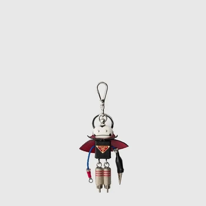 프라다 남/녀 로봇 사피아노 가죽 백 참 - Prada Unisex Robot Saffiano Leather Bag Charm - acc10247x 이미지 1/3