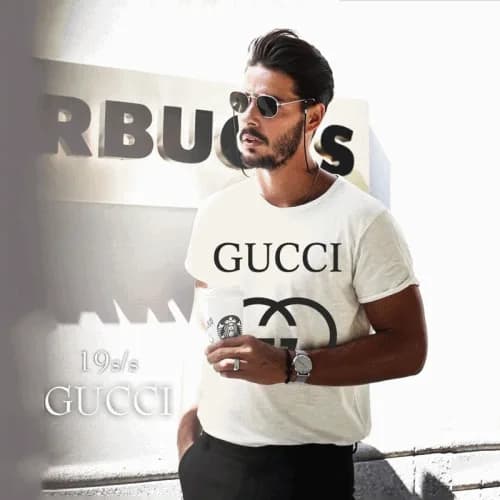 Gucci 2019 Print Big Logo Cotton Short Sleeve 이미지 1/3