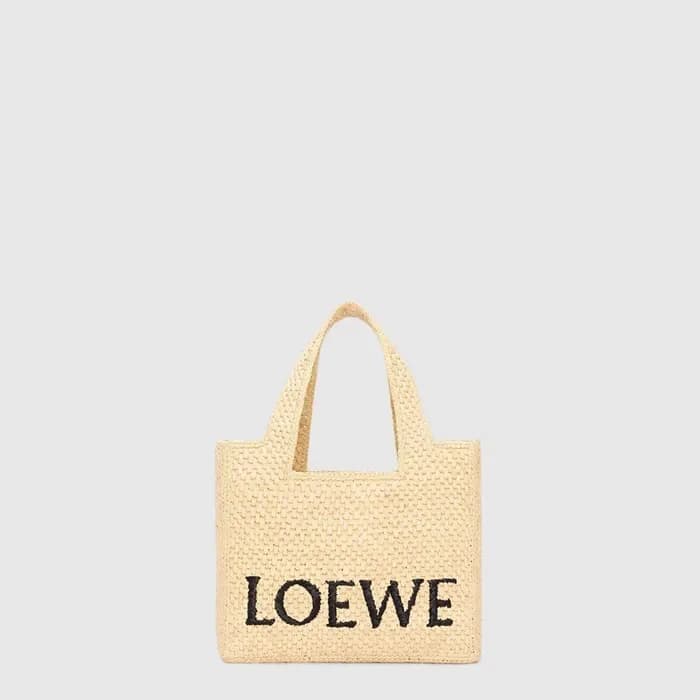 로에베 여성 스몰 폰트 라피아 토트 - Loewe Womens Small Font Raffia Tote - lob17317x 이미지 1/5