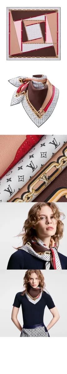 루이비통 여성 마이 LV 체인 스퀘어 스카프 - Louis vuitton Womens My LV Chain Square Scarf - acc8807x 이미지 3/5