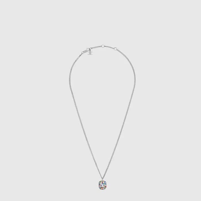 셀린느 여성 아이스드 트리옹프 펜던트 네크리스 - Celine Womens Iced Triomphe Pendant Necklace - acc10444x 이미지 1/3