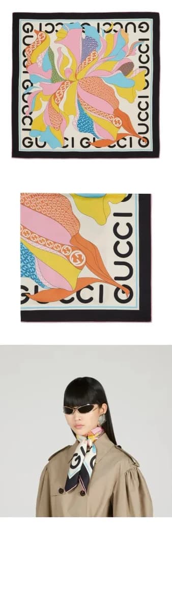 구찌 여성 로고 플라워 프린팅 스카프 - Gucci Womens Logo Flower Print Scarf - acc8991x 이미지 3/4