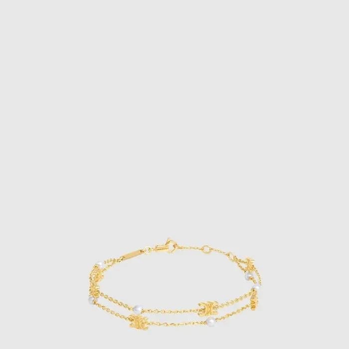 셀린느 여성 트리옹프 펄 더블 브레이슬릿 - Celine Womens Triomphe Pearl Double Bracelet - acc10608x 이미지 2/3