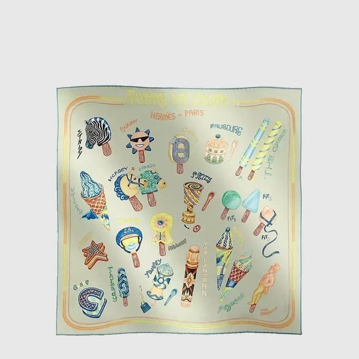 에르메스 여성 퍼니 아이스크림 스카프 - Hermes Womens Funny Ice Cre… 이미지 1/5
