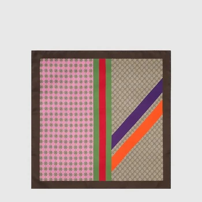 구찌 여성 기하 GG 프린트 트윌 스카프 - Gucci Womens Geometric GG Print Twill Scarf - acc8968x 이미지 2/4