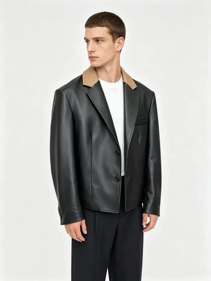 루이비통 남성 가죽 자켓 - Louis vuitton Mens Leather Jacket - lvc16969x 이미지 3/26