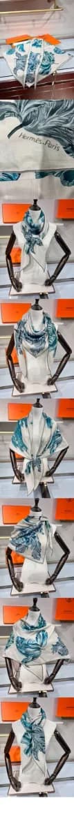 에르메스 여성 튤립포마니 자이언트 트라이앵글 스카프 - Hermes Womens Tulipomanie Giant Triangle Scarf - acc8808x 이미지 4/4