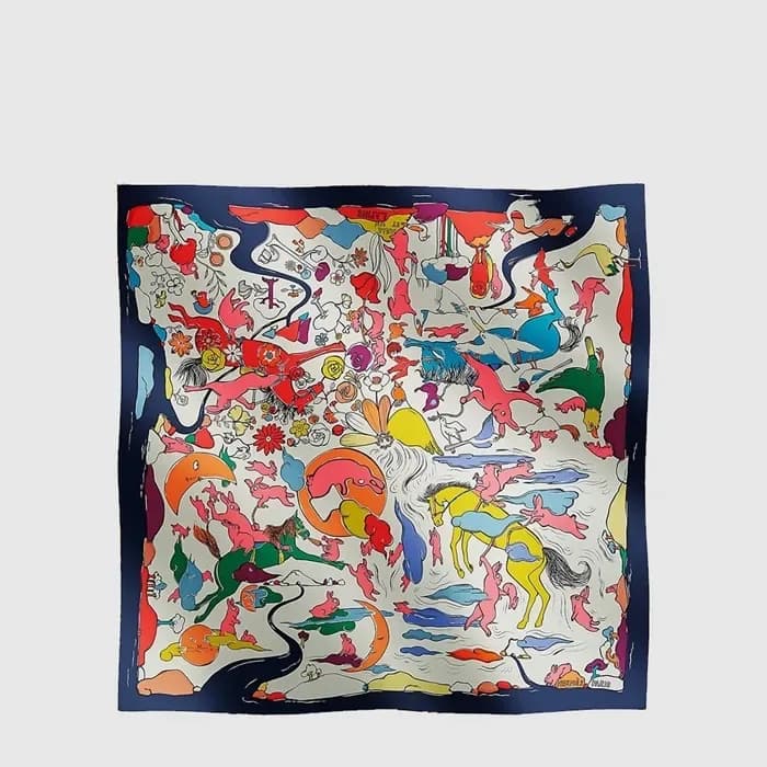 에르메스 여성 밀레 라핀 토끼 스카프 - Hermes Womens Mille et Un Lapins Scarf - acc8873x 이미지 1/3