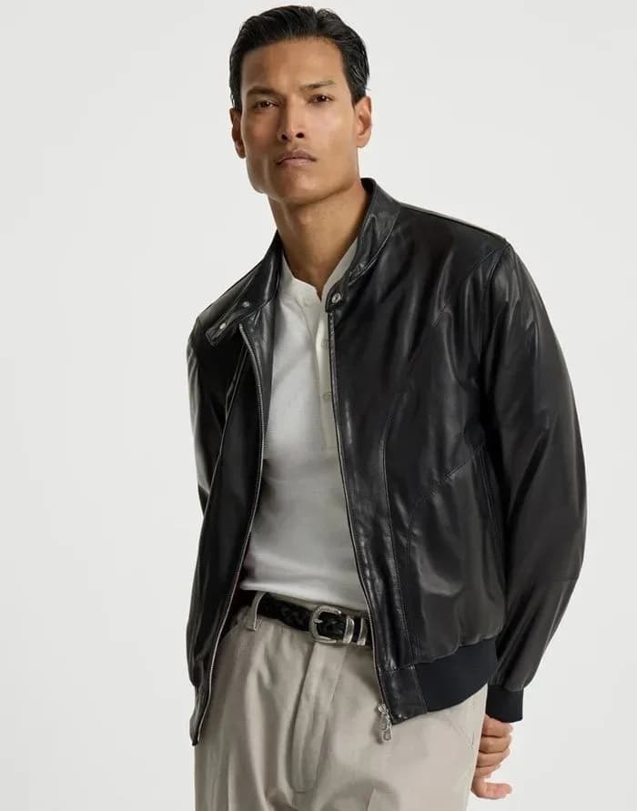 브루넬로쿠치넬리 남성 가죽 자켓 - Brunello Cucinelli Mens Leather Jacket - brc17128x 이미지 3/28
