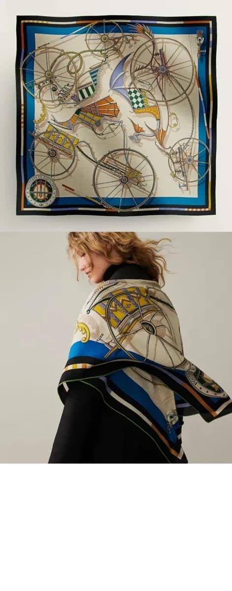 에르메스 여성 보이쳐 엔 이퀴리버 숄 - Hermes Womens Voitures en Equilibre Shawl - acc8886x 이미지 3/4