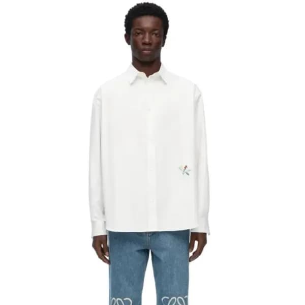 로에베 남성 자수 셔츠 - Loewe Mens Embroidered Shirt - loc1… 이미지 1/16