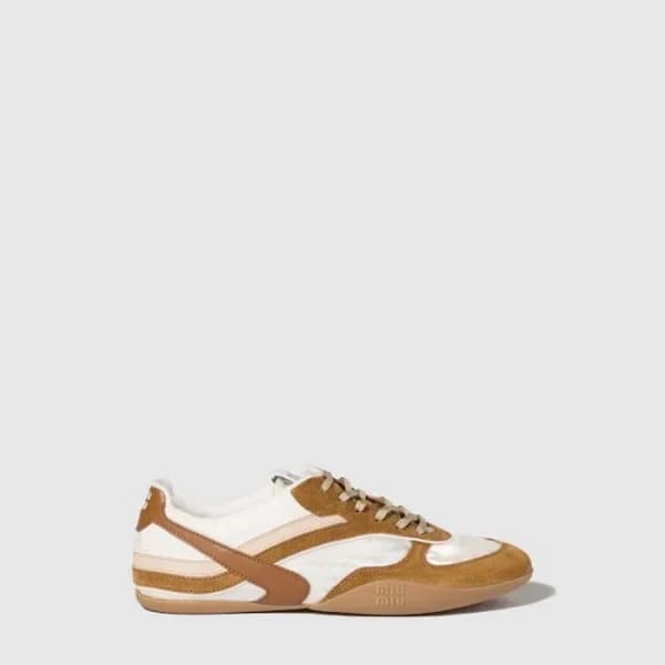 미우미우 여성 스웨이드 스니커즈 - Miumiu Womens Suede Sneakers -… 이미지 1/3