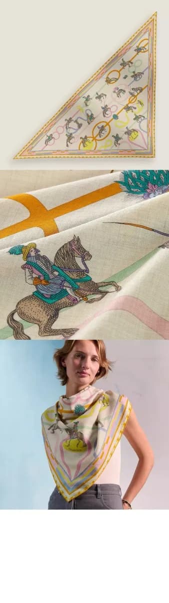에르메스 여성 파사드와 사펜타인 자이언트 트라이앵글 스카프 - Hermes Womens Passades et Serpentines Giant Triangle Scarf - acc8829x 이미지 3/4