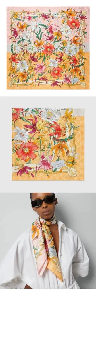 구찌 여성 플로라 프린트 까레 - Gucci Womens Flora Print Carré - acc8978x 이미지 3/4