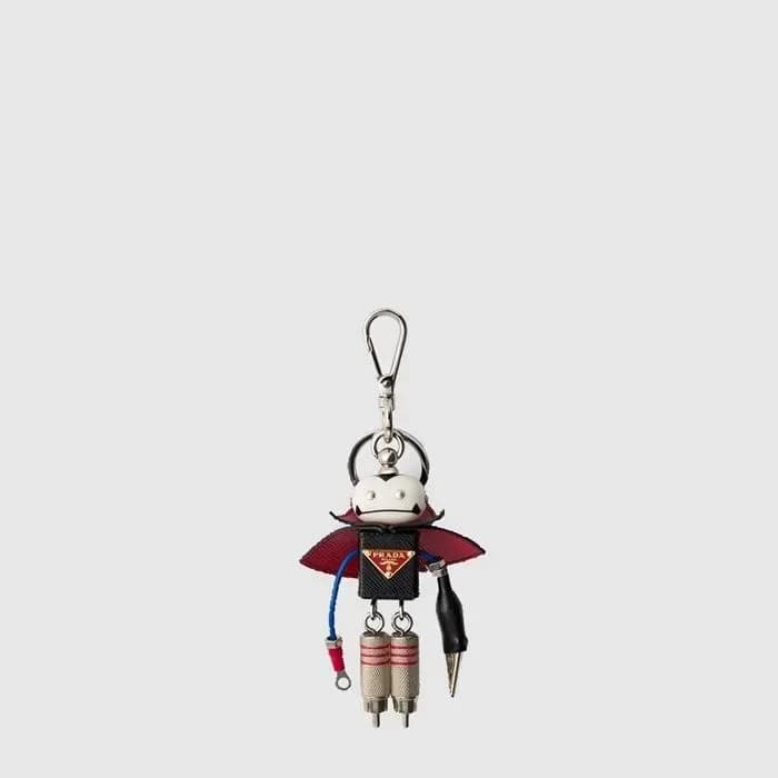 프라다 남/녀 로봇 사피아노 가죽 백 참 - Prada Unisex Robot Saffiano Leather Bag Charm - acc10247x 이미지 2/3