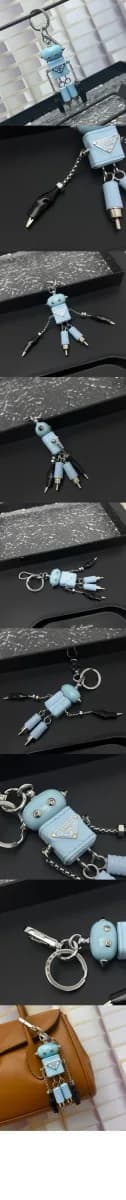 프라다 남/녀 로봇 사피아노 가죽 백 참 - Prada Unisex Robot Saffiano Leather Bag Charm - acc10257x 이미지 4/4