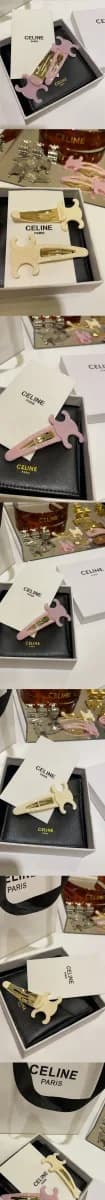 셀린느 여성 라지 트리옹프 스냅 헤어 클립 - Celine Womens Large Triomphe Snap Hair Clip - acc10639x 이미지 3/4