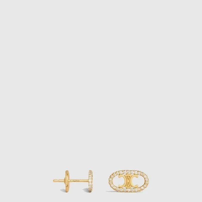 셀린느 여성 마이용 트리옹프 다이아몬드 스터드 이어링 - Celine Womens Maillon Triomphe Diamond Stud Earring - acc10630x 이미지 2/3