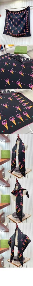 구찌 여성 아이스크림 프린트 스카프 - Gucci Womens Ice Cream Print Scarf - acc8993x 이미지 4/4