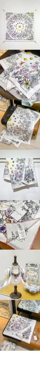 디올 여성 스퀘어 스카프 - Dior Womens Astral Flowers Scarf - acc9407x 이미지 4/4