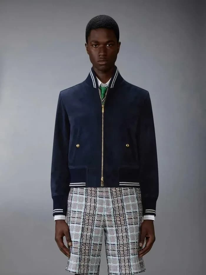 톰브라운 남성 가죽 자켓 - Thom Browne Mens Leather Jacket - thc17063x 이미지 3/14