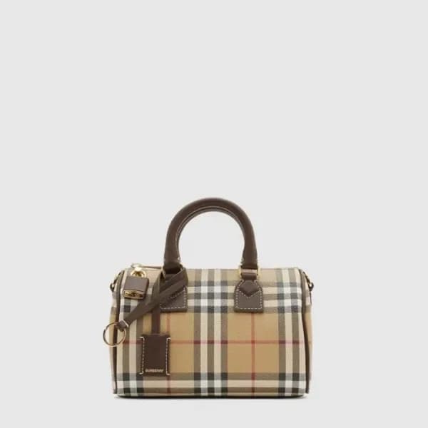 버버리 여성 미니 체크 볼링 백 - Burberry Womens Mini Check Bow… 이미지 1/4