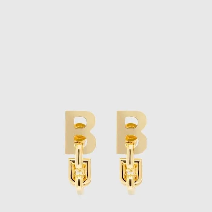 발렌시아가 여성 B 체인 후프 이어링 - Balenciaga Womens B Chain H… 이미지 1/5
