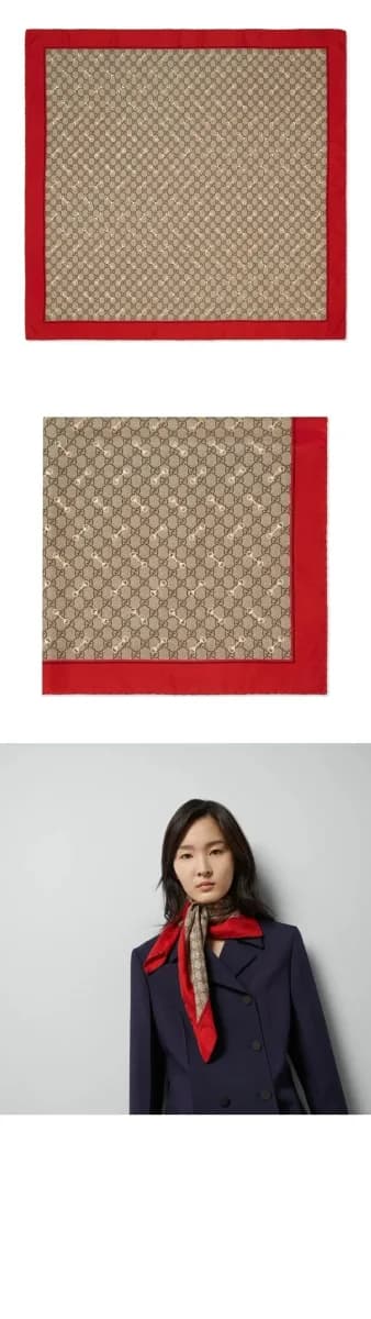 구찌 여성 GG 프린트 홀스빗 스카프 - Gucci Womens GG Print Horsebit Scarf - acc8960x 이미지 3/4