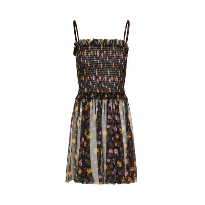 돌체앤가바나 여성 러플 플로럴 미니 드레스 - Dolce&Gabbana Womens Ruf… 이미지 1/11