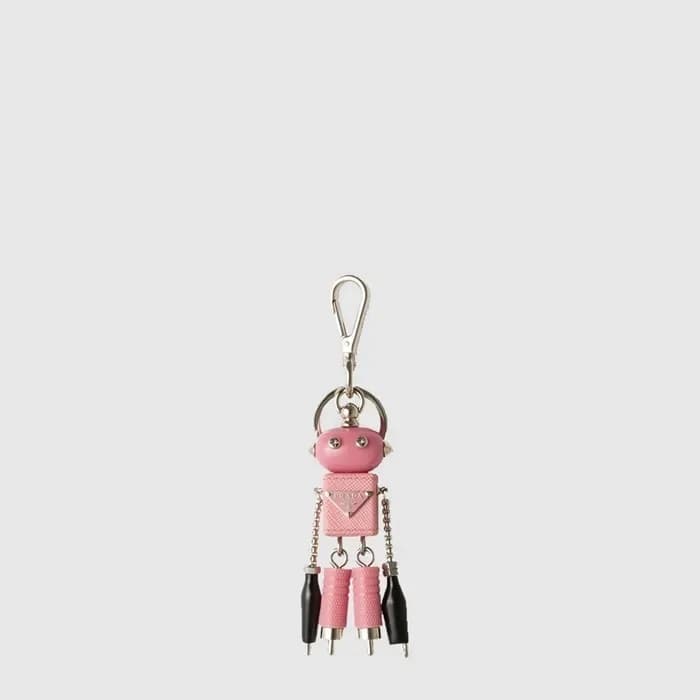 프라다 남/녀 로봇 사피아노 가죽 백 참 - Prada Unisex Robot Saffiano Leather Bag Charm - acc10257x 이미지 1/4