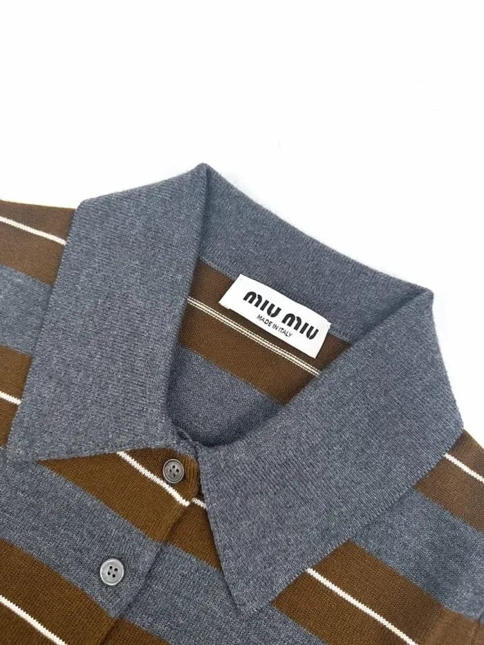 미우미우 여성 폴로 티셔츠 - Miumiu Womens Polo Tshirt - mic14… 이미지 4/13