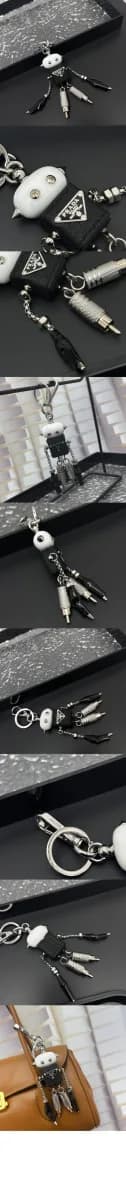 프라다 남/녀 로봇 사피아노 가죽 백 참 - Prada Unisex Robot Saffiano Leather Bag Charm - acc10256x 이미지 3/3