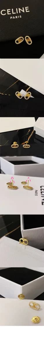 셀린느 여성 마이용 트리옹프 다이아몬드 스터드 이어링 - Celine Womens Maillon Triomphe Diamond Stud Earring - acc10630x 이미지 3/3