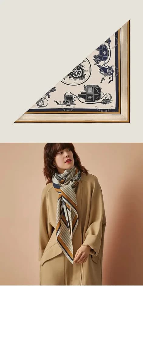 에르메스 여성 자이언트 트라이앵글 스카프 - Hermes Womens Ex-Libris Giant Triangle Scarf - acc8820x 이미지 3/4