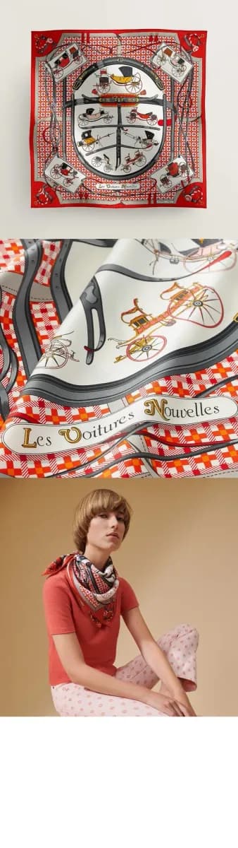 에르메스 여성 레 부아튀르 누벨 스카프 - Hermes Womens Les Voitures Nouvelles scarf - acc8839x 이미지 3/4