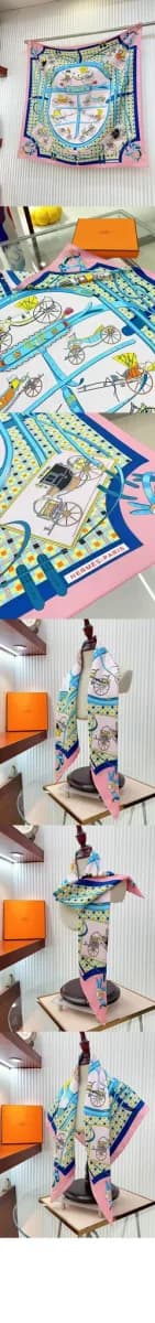 에르메스 여성 레 부아튀르 누벨 스카프 - Hermes Womens Les Voitures Nouvelles scarf - acc8840x 이미지 4/4