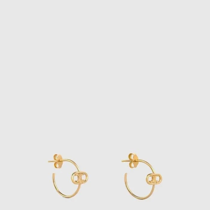 셀린느 여성 트리옹프 스파클 후프 이어링 - Celine Womens Triomphe Sparkle Hoop Earring - acc10489x 이미지 2/3