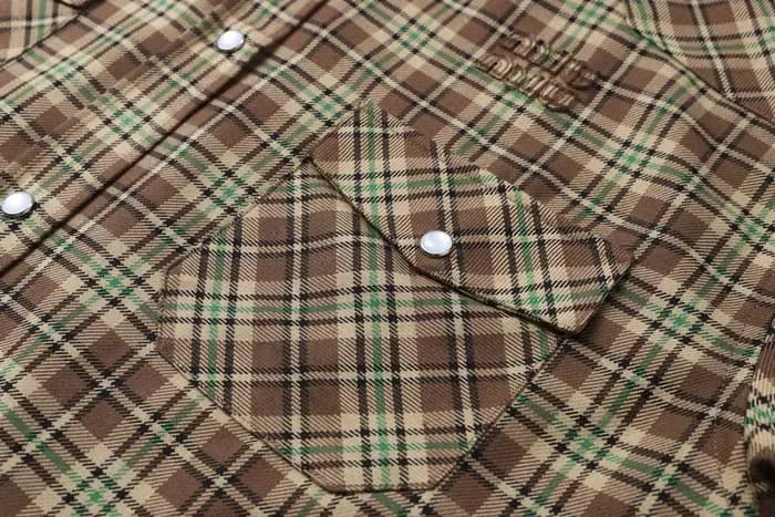 미우미우 남/녀 체크 셔츠 - Miumiu Unisex Flanner Shirts - mic17235x 이미지 7/11