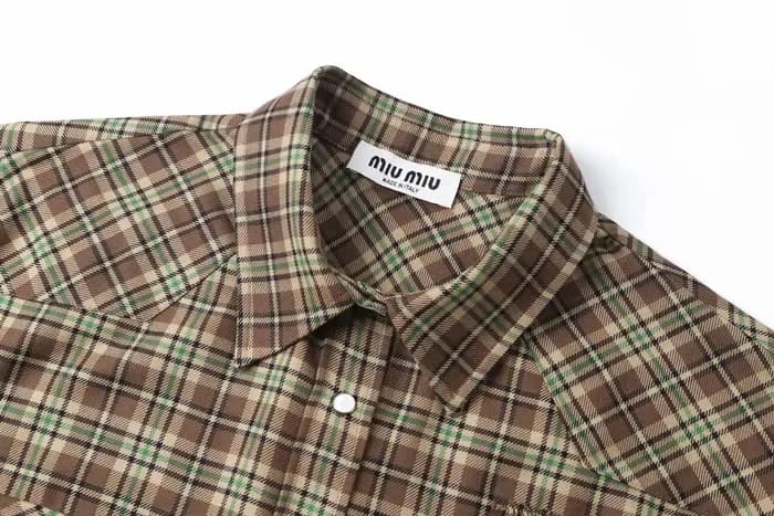 미우미우 남/녀 체크 셔츠 - Miumiu Unisex Flanner Shirts - mic17235x 이미지 4/11