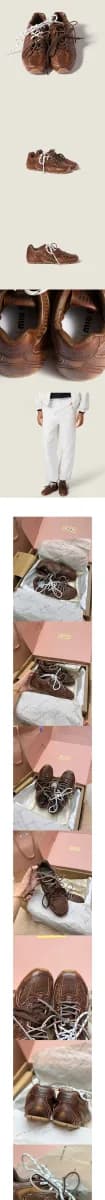 미우미우 x 뉴발란스 여성 530 SL 데코 가죽 스니커즈 - Miumiu x New Balance Womens 530 SL Deco Leather Sneaker - mis14742x 이미지 3/5