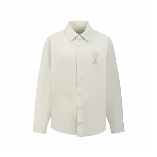아미 남성 파리 자수 셔츠 - Ami Mens Paris Embroidered Shirt - amc16528x