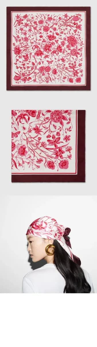 구찌 여성 플로럴 프린트 스카프 - Gucci Womens Floral Print Scarf - acc8970x 이미지 3/5