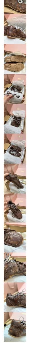 미우미우 x 뉴발란스 여성 530 SL 데코 가죽 스니커즈 - Miumiu x New Balance Womens 530 SL Deco Leather Sneaker - mis14742x 이미지 4/5