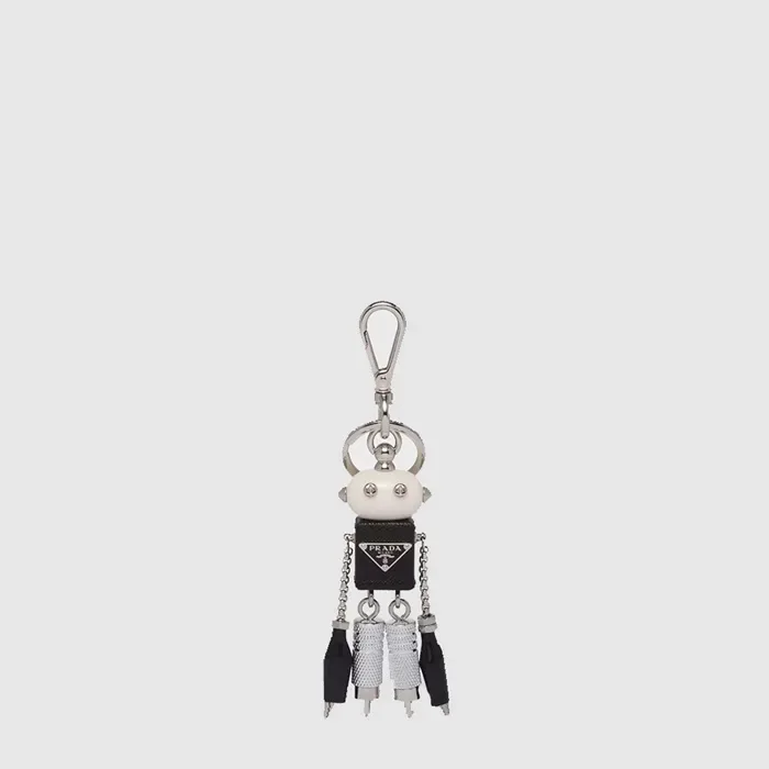 프라다 남/녀 로봇 사피아노 가죽 백 참 - Prada Unisex Robot Saffiano Leather Bag Charm - acc10256x