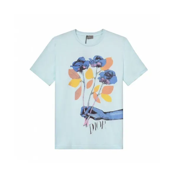 Dior 2019 Mens Crew-neck Cotton Short Sleeved