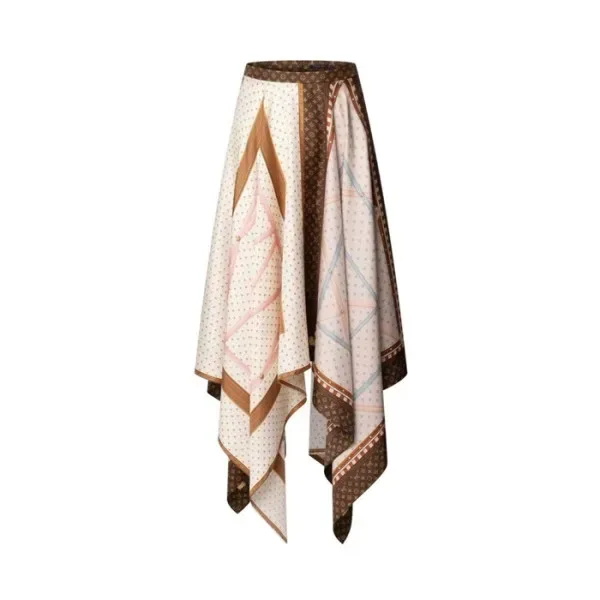루이비통 여성 트렁크 프린트 손수건 밑단 스커트 - Louis vuitton Womens …